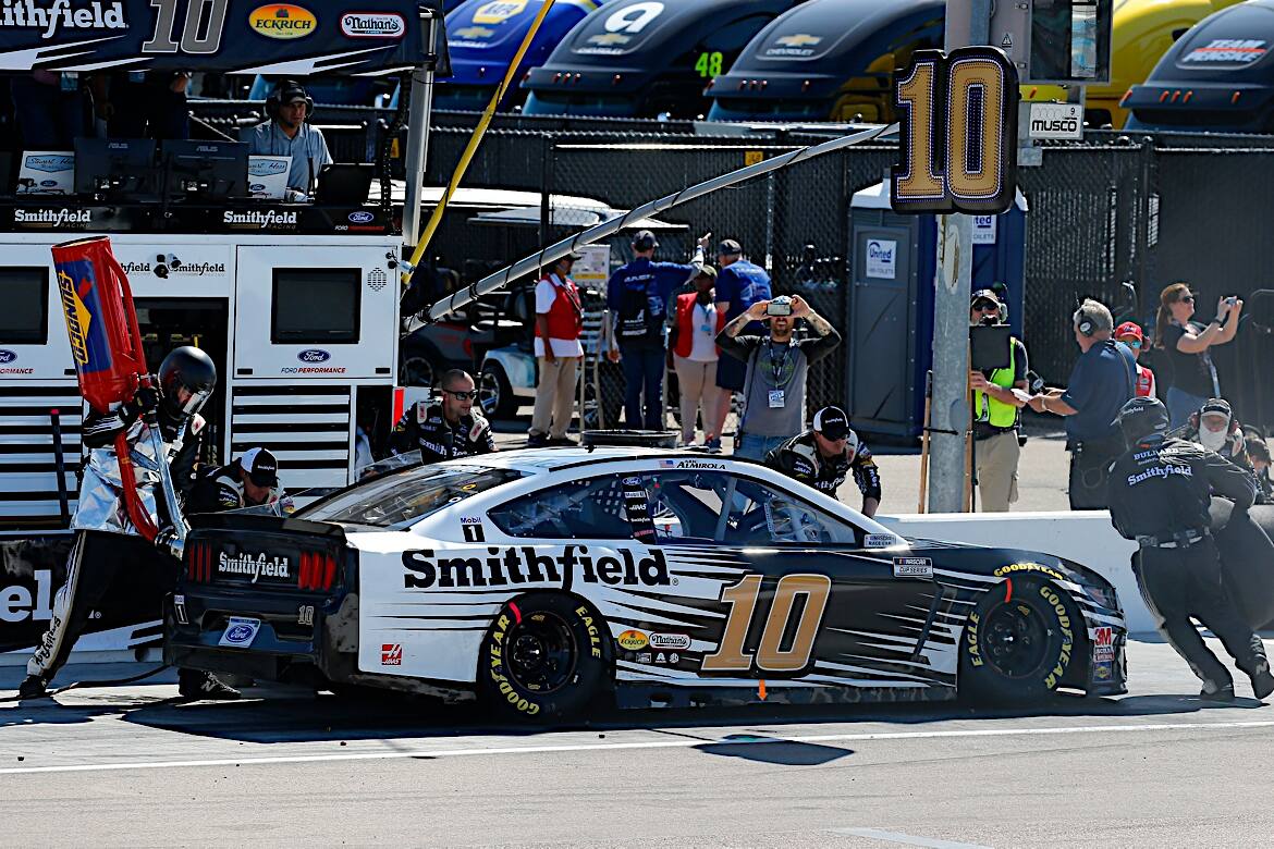 Clint Bowyer finished fifth, Aric Almirola eighth and Cole Custer was ninth. Clint Bowyer finished fifth, Aric Almirola eighth and Cole Custer was ninth.